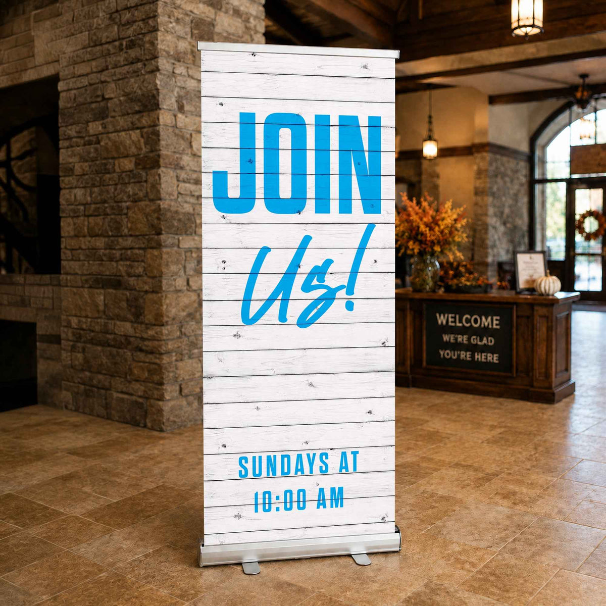 Shiplap Join Us - Welcome Pop-Up Banner