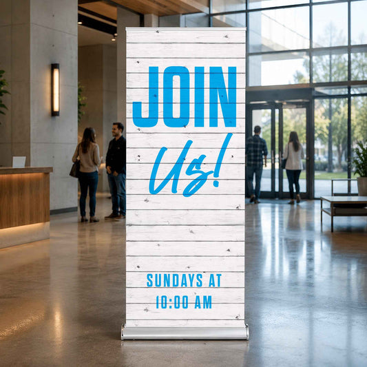Shiplap Join Us - Welcome Pop-Up Banner