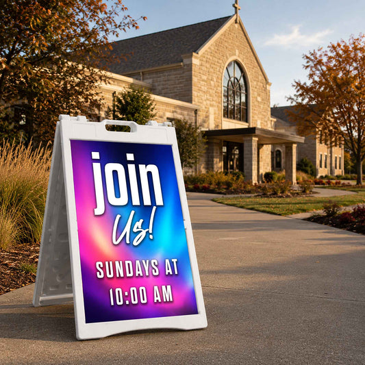 Aurora Bold Welcome Home Celebration A Frame Sign For Church Entrance - Church Signs Fast