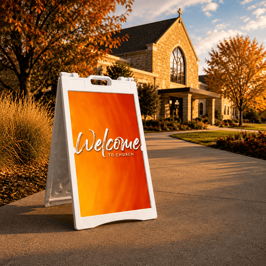 Custom Fall Church A-Frame Sign | Transform Your Outreach with a Personalized Sidewalk Sign - Church Signs Fast