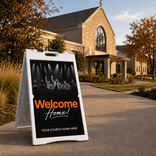 Welcome Home Church A-Frame Sign | Vibrant Portable Outdoor Sign for Fall Outreach - Church Signs Fast