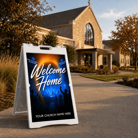 Welcome Home Church Sign - Celebrate Every Sunday with Our Stylish A-Frame Sign - Church Signs Fast