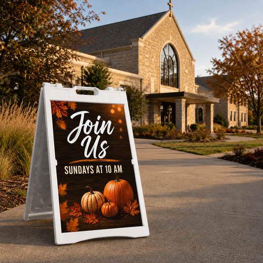 Inviting Church A-Frame Sign for Fall Outreach - Connect with Your Community - Church Signs Fast