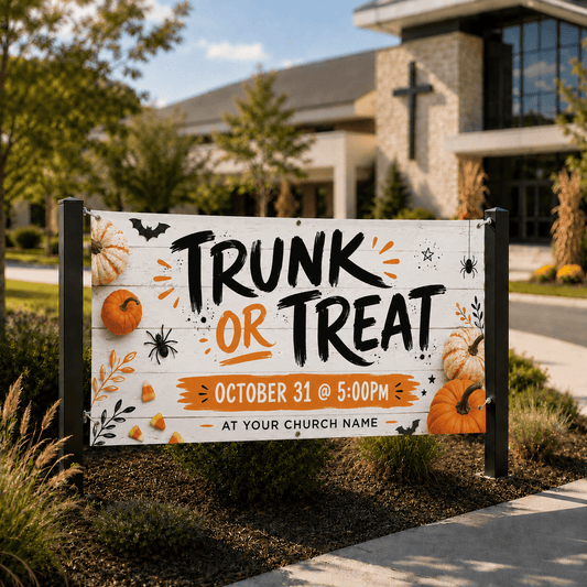 Fall Family Festival Banner | Vibrant Trunk or Treat Church Sign for Community Events - Church Signs Fast