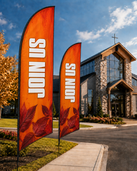 Feather Flags for Churches: A Bold, Beautiful Way to Welcome, Guide, and Connect - Church Signs Fast