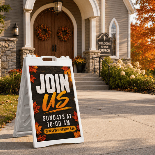 Join Us Church A-Frame Sign: Your Friendly Invitation to Sunday Worship - Church Signs Fast