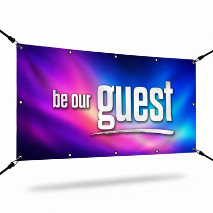 Custom Aurora Vinyl Welcome Banner For Church Entrance - Church Signs Fast