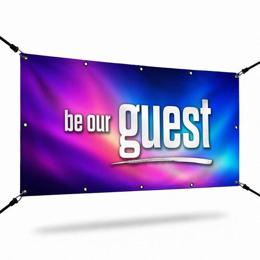 Custom Aurora Vinyl Welcome Banner For Church Entrance - Church Signs Fast