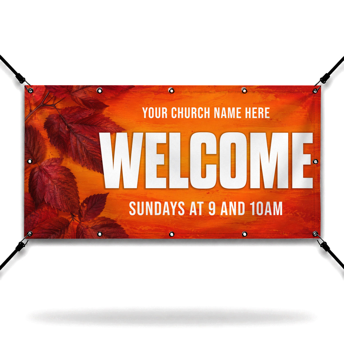 Fall Welcome Church Banner - Church Signs Fast