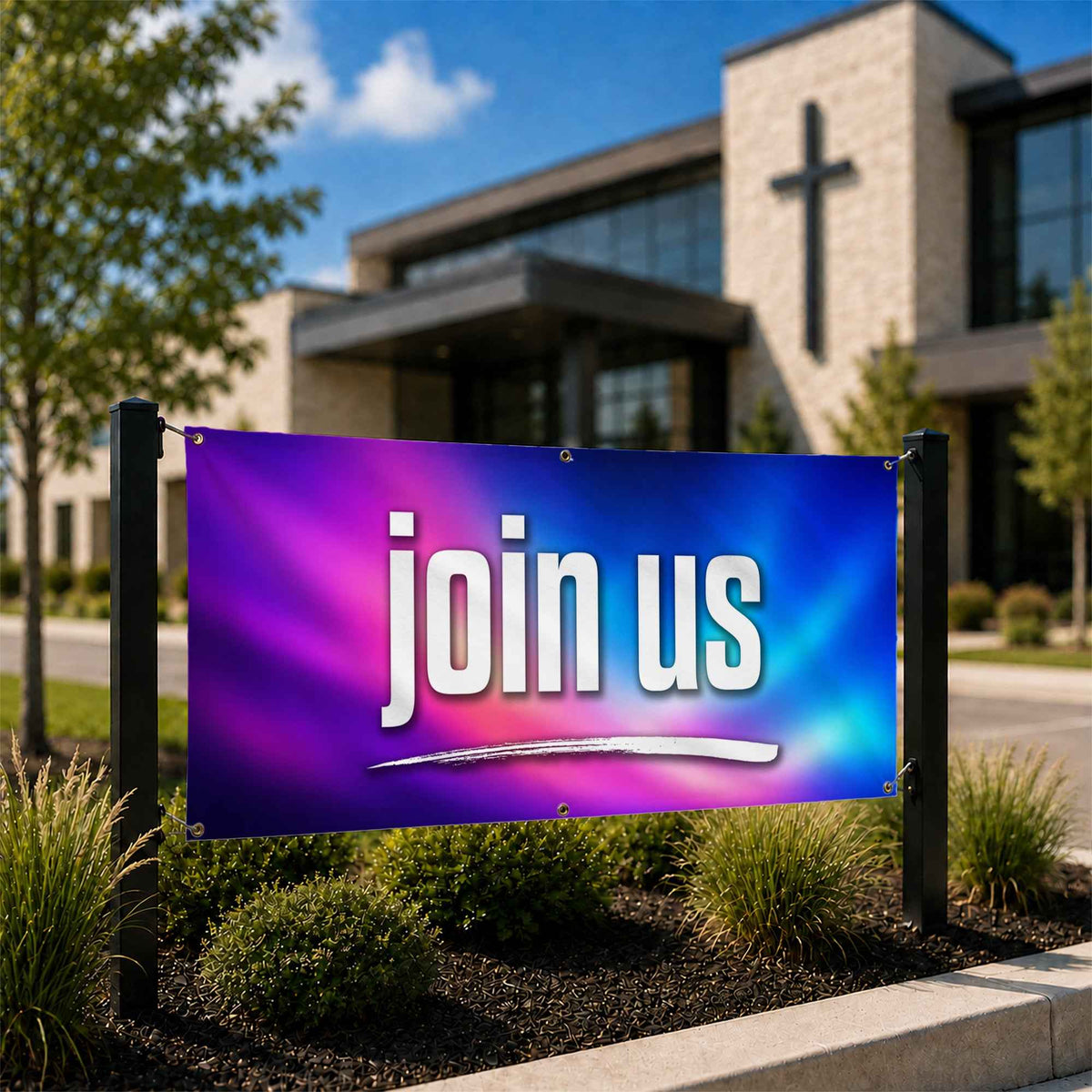 Inviting Community with the Join Us Aurora Church Banner | Stunning Outdoor Vinyl for Sunday Services & Events - Church Signs Fast