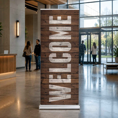 Rustic Welcome Pop-Up Banner