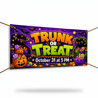 Trunk or Treat Banner | Candy in the Cornfield Church Fall Festival Banner - Church Signs Fast