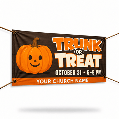 Spooktacular Trunk or Treat Church Banner | Outdoor Vinyl Halloween Event Sign for Fall Festivals - Church Signs Fast
