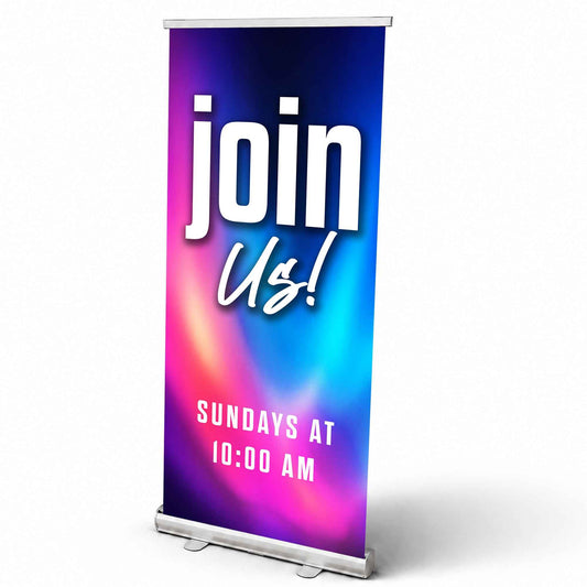 Aurora Church Pop-Up Banner – Join Us Welcome Sign