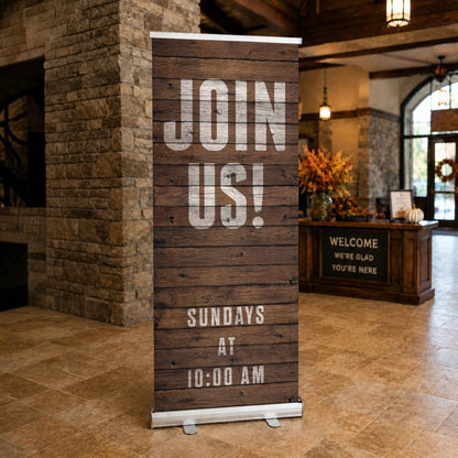 Rustic Join Us - Pop-Up Banner