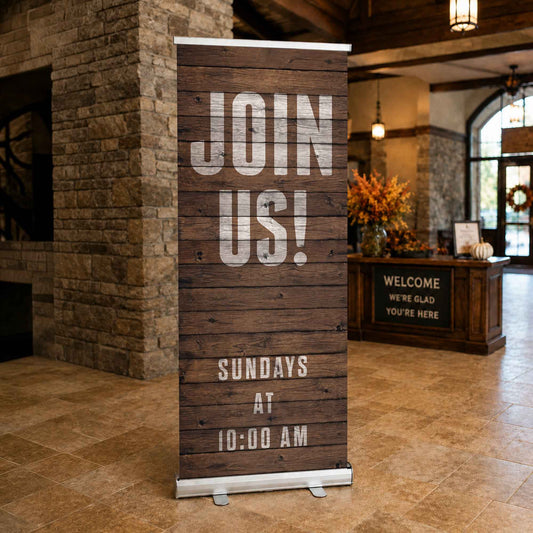 Rustic Join Us - Pop-Up Banner