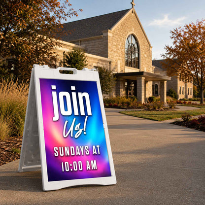 Aurora Bold Welcome Home Celebration A Frame Sign For Church Entrance - Church Signs Fast