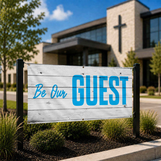 Shiplap Be Our Guest Banner: Welcome Guests with Rustic Elegance