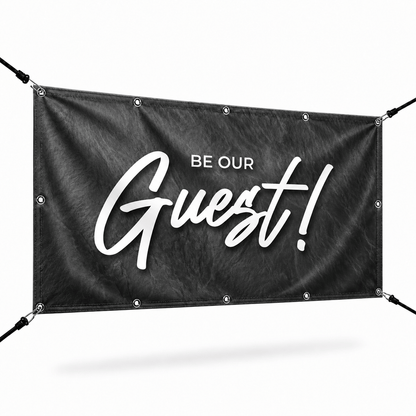 Be Our Guest! Church Welcome Banner | Outdoor Vinyl Banner for Sunday Visitor Outreach - Church Signs Fast