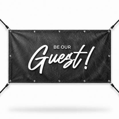 Be Our Guest! Church Welcome Banner | Outdoor Vinyl Banner for Sunday Visitor Outreach - Church Signs Fast