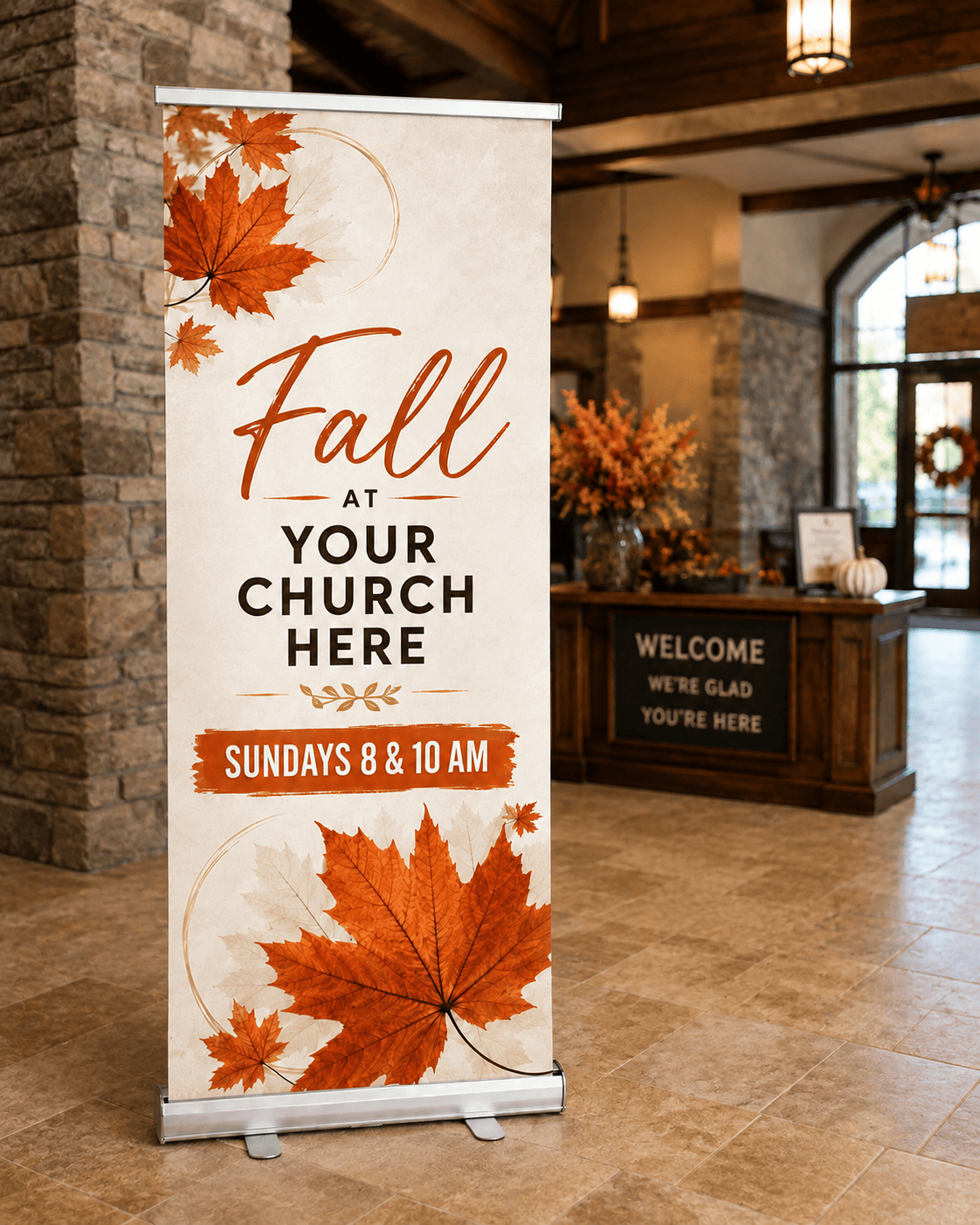 Elevate Your Church Events with Our Custom Fall Pop Up Banner - Church Signs Fast