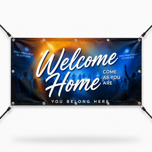 Welcome Home Celebration Church Banner | Perfect for Visitor Outreach - Church Signs Fast