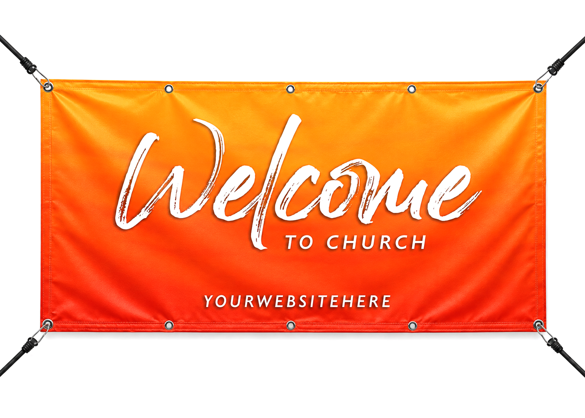 Fall Orange Church Banner | Vibrant Autumn Vinyl Banner for Outreach - Church Signs Fast