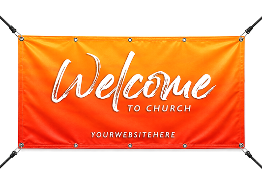 Fall Orange Church Banner | Vibrant Autumn Vinyl Banner for Outreach - Church Signs Fast