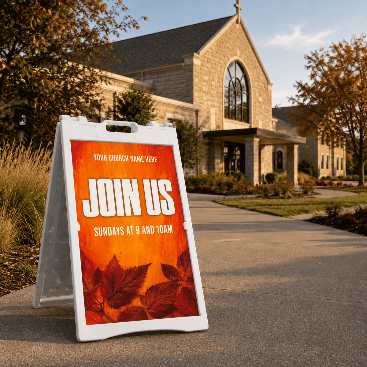 Join Us Church A-Frame Sign | The Ideal Outdoor Sandwich Board for Weekly Services - Church Signs Fast