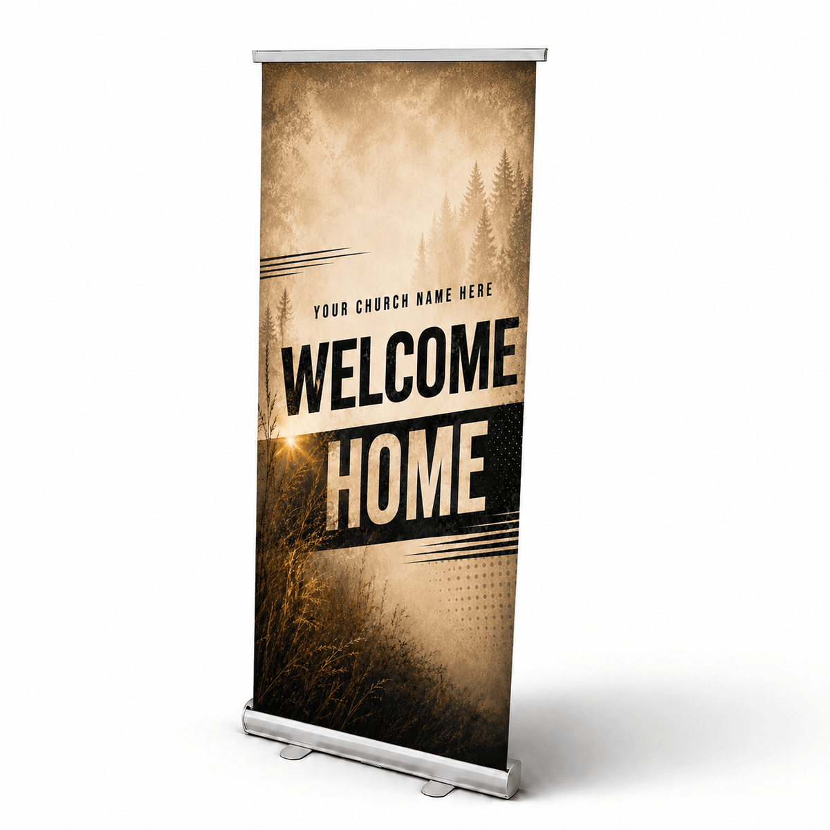 Rustic Welcome Banner – The Perfect Pop-Up Sign for Warm Greetings - Church Signs Fast