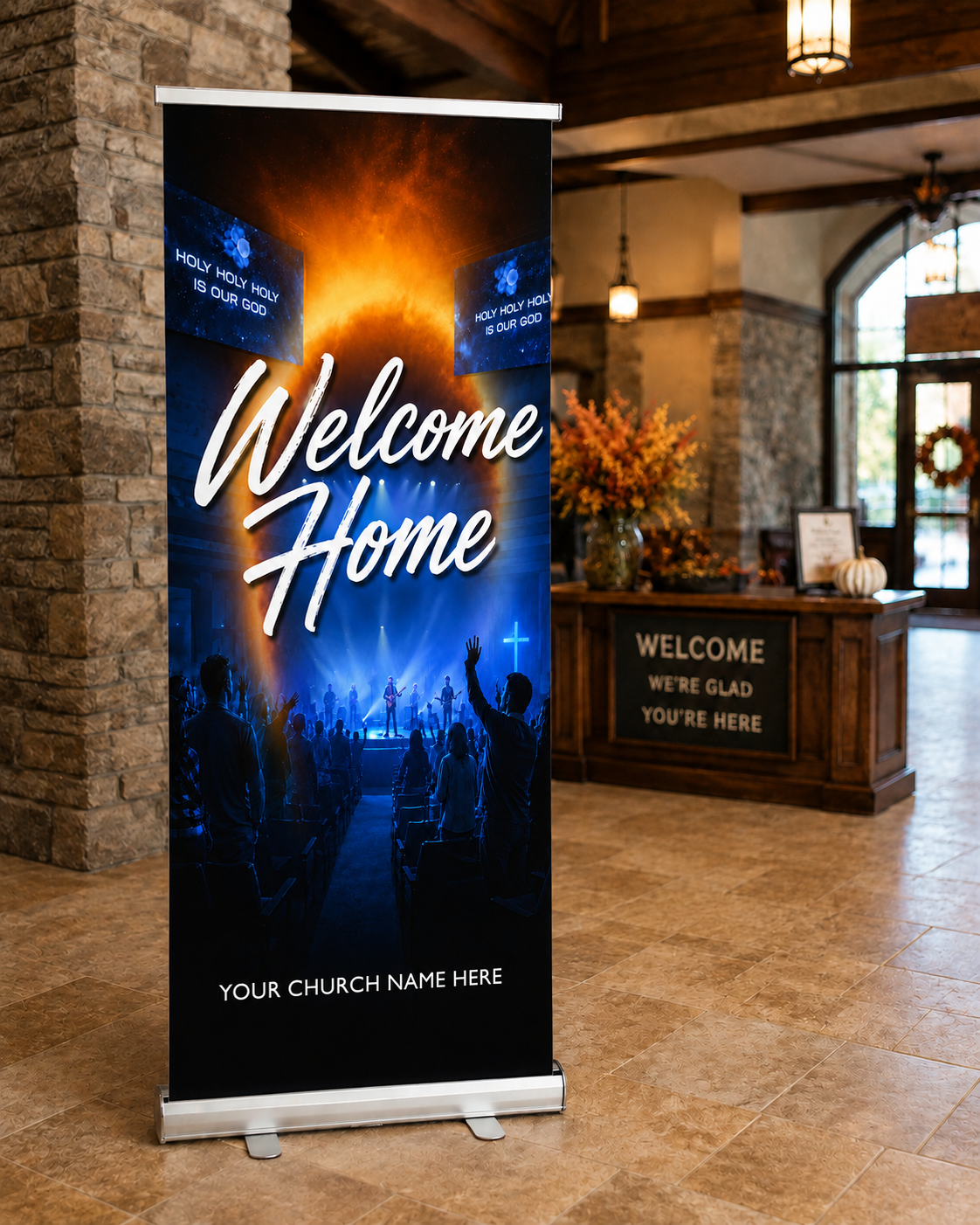 Welcome Home Celebration Banner - Transform Your Church Events with a Warm Welcome - Church Signs Fast