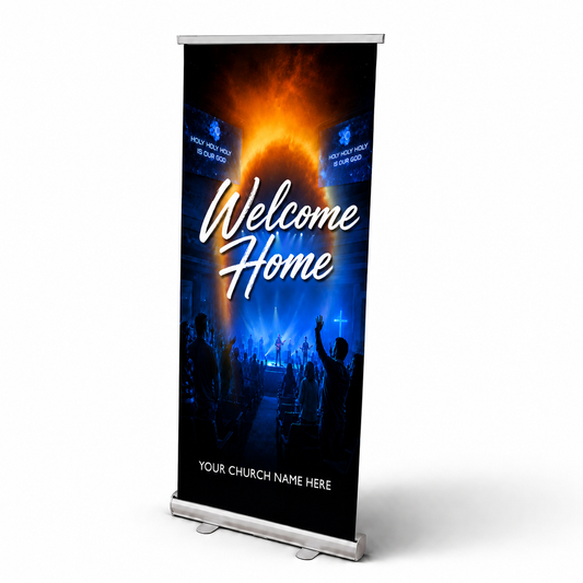 Welcome Home Celebration Banner - Transform Your Church Events with a Warm Welcome - Church Signs Fast