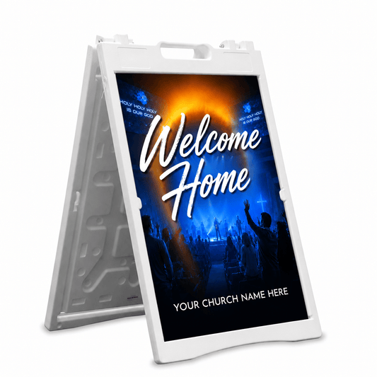 Welcome Home Church Sign - Celebrate Every Sunday with Our Stylish A-Frame Sign - Church Signs Fast