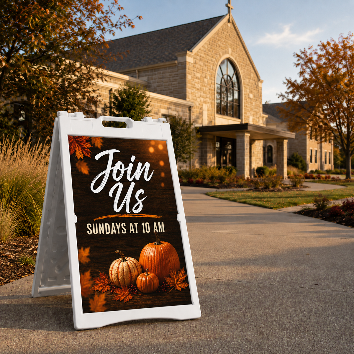 Inviting Church A-Frame Sign for Fall Outreach - Connect with Your Community - Church Signs Fast