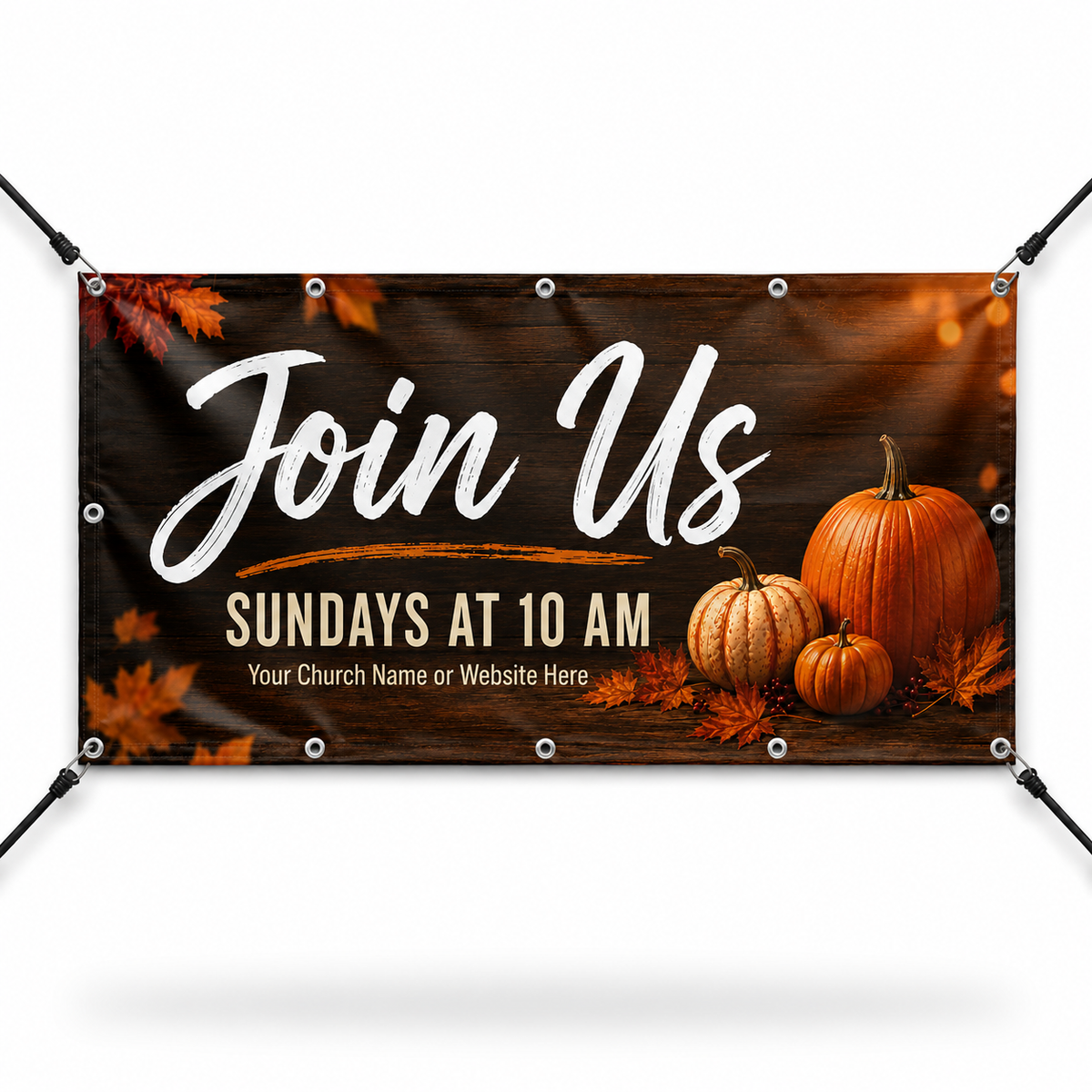 Autumn Blessings Church Banner | Vibrant Fall Vinyl Ideal for Church & Community Outreach - Church Signs Fast