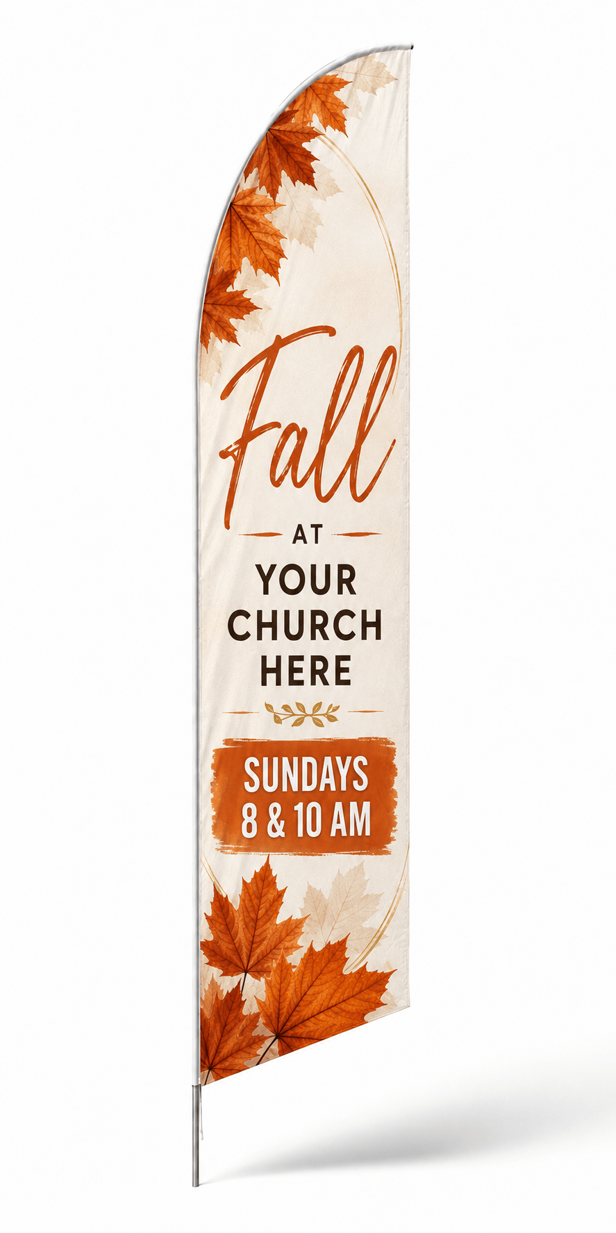 Autumn Harvest Feather Flag: Welcome Fall with Vibrant Seasonal Spirit - Church Signs Fast