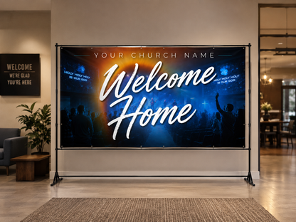 Welcome Home Celebration Church Banner | Perfect for Visitor Outreach - Church Signs Fast