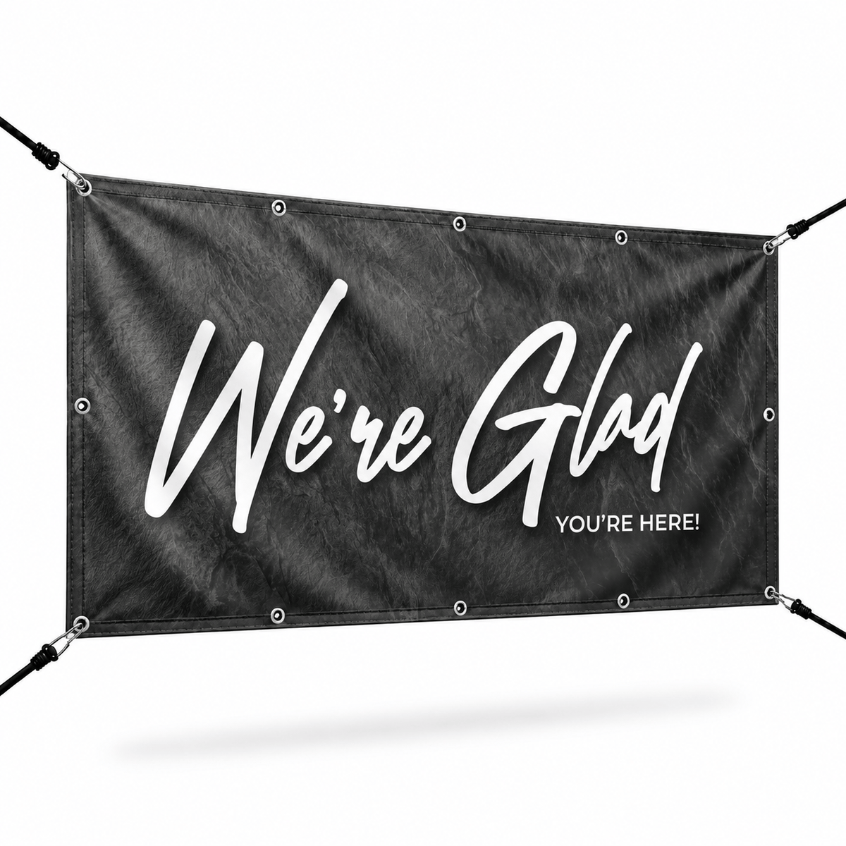 We're Glad You're Here Church Banner | Outdoor Vinyl Welcome Banner for New Visitors - Church Signs Fast