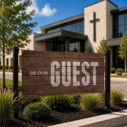 Elevate Your Worship Space with the Sunday Worship Hardwood Banner
