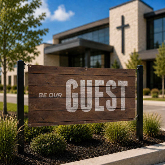 Elevate Your Worship Space with the Sunday Worship Hardwood Banner