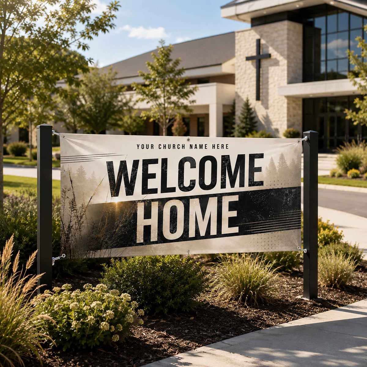 Rustic Church Welcome Banner | Create A Warm Atmosphere for Visitors - Church Signs Fast