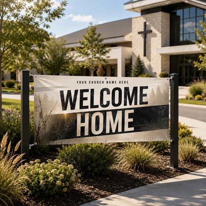 Rustic Church Welcome Banner | Create A Warm Atmosphere for Visitors - Church Signs Fast