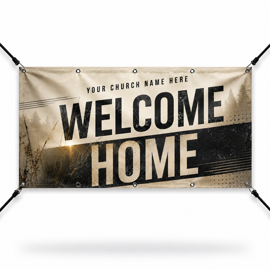 Rustic Church Welcome Banner | Create A Warm Atmosphere for Visitors - Church Signs Fast