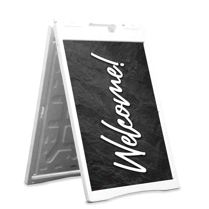Welcome Slate Church A-Frame Sign | Outdoor Coroplast Sidewalk Sign for Church Entrance - Church Signs Fast