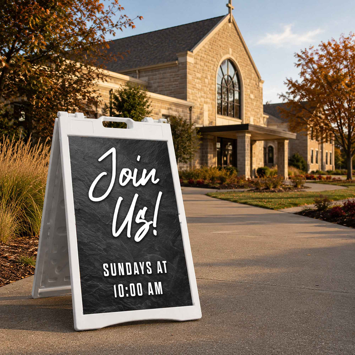 Illuminate Your Church's Message with Our Church A-Frame Sign for Outdoor Use - Church Signs Fast