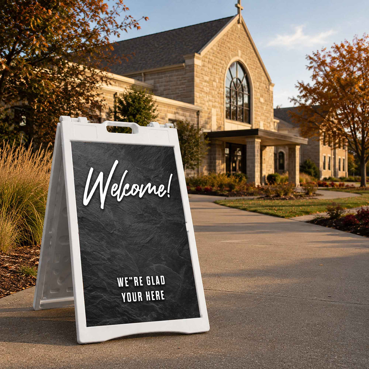 Welcome Slate A-Frame Sign - Church Signs Fast