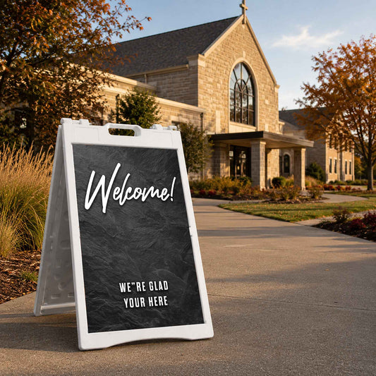 Welcome Slate A-Frame Sign - Church Signs Fast