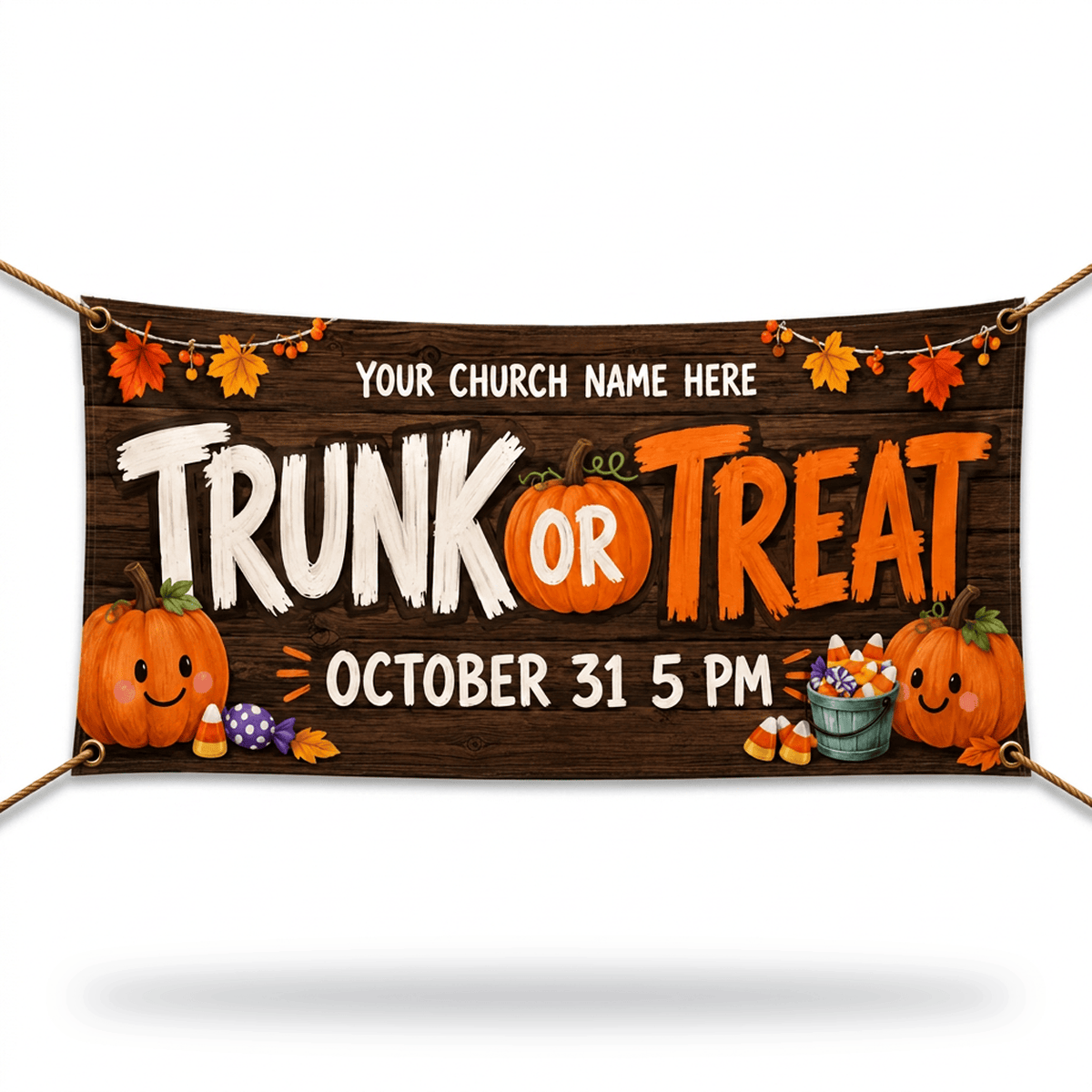 Harvest Night Trunk or Treat Church Banner — Create Memorable Fall Celebrations - Church Signs Fast