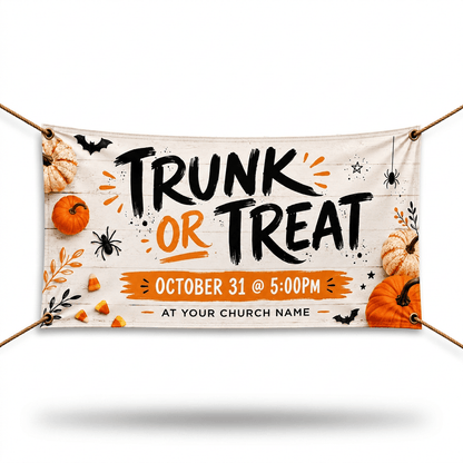 Fall Family Festival Banner | Vibrant Trunk or Treat Church Sign for Community Events - Church Signs Fast