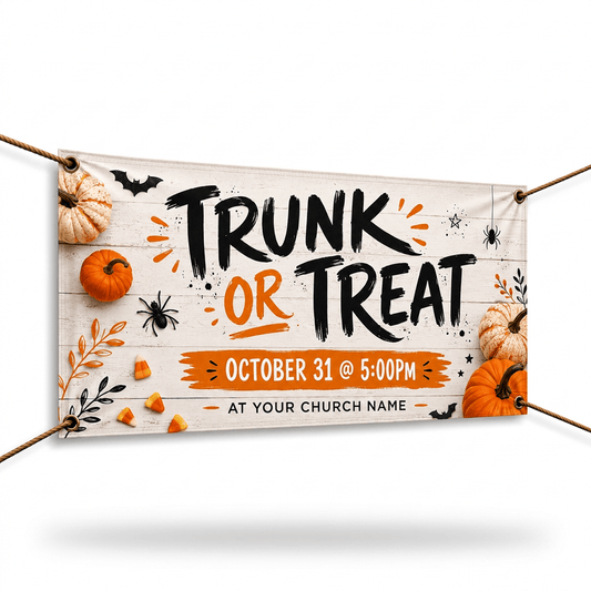 Fall Family Festival Banner | Vibrant Trunk or Treat Church Sign for Community Events - Church Signs Fast